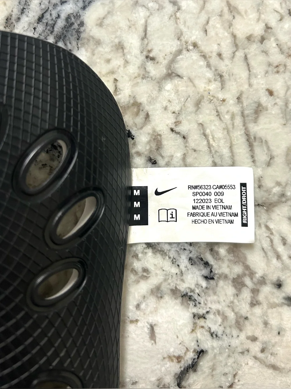 Youth Nike Black Shin Guards with White Tag